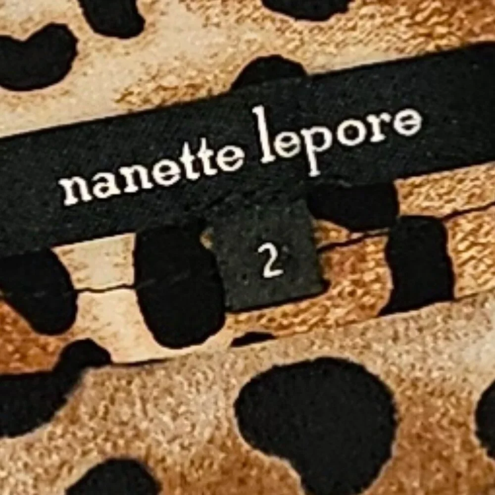 NANETTE LEPORE  LUSCIOUS  100% SILK ANIMAL PRINT DRESS  SIZE 2 - Picture 12 of 14
